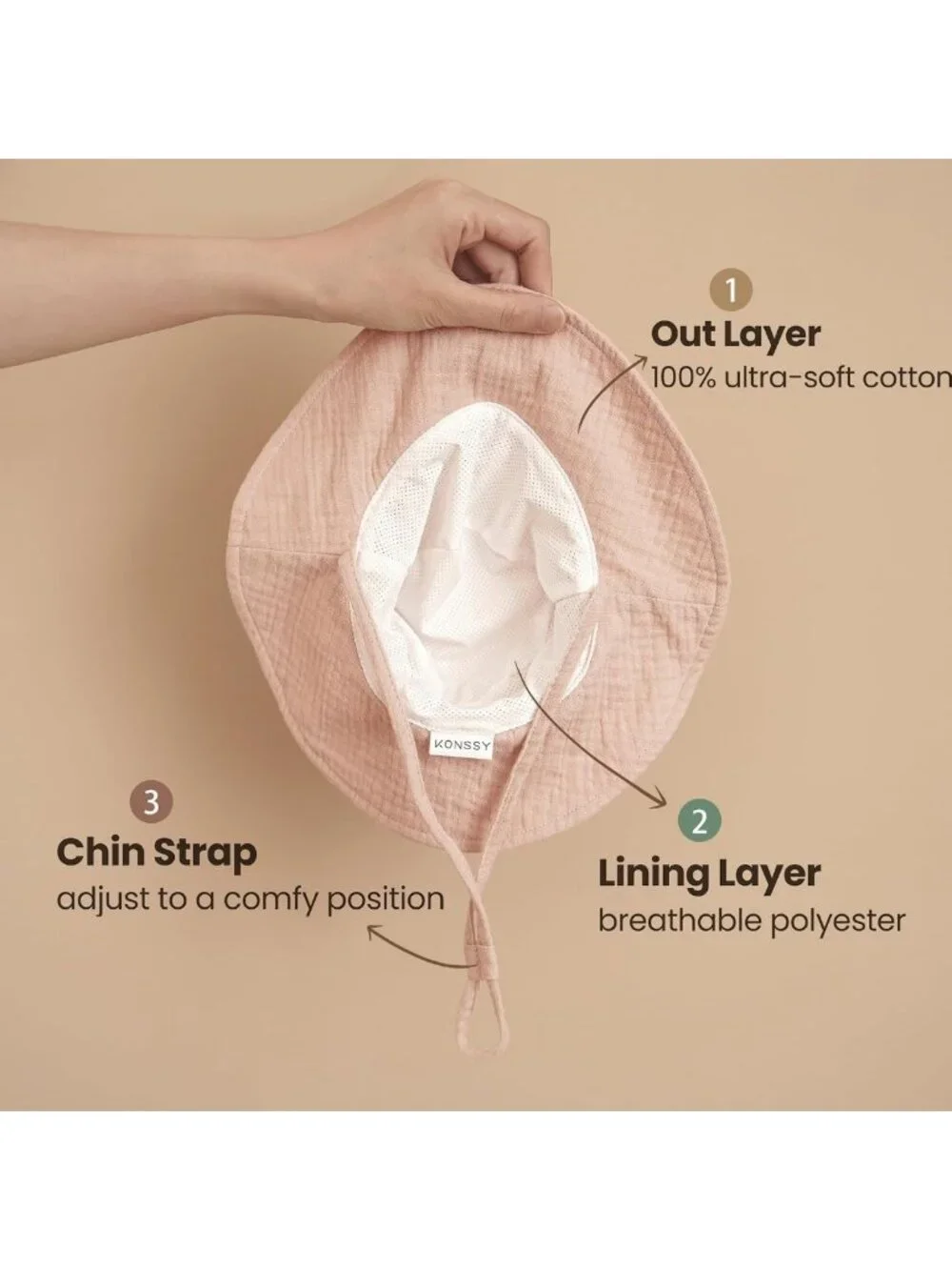 2 Pack Baby Sun Hat UPF 50+ | Muslin Bucket Hats for Summer Beach Fun